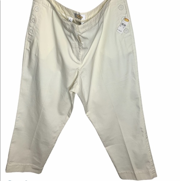 NWT Talbots linen White/ Cream Pants - Picture 1 of 9